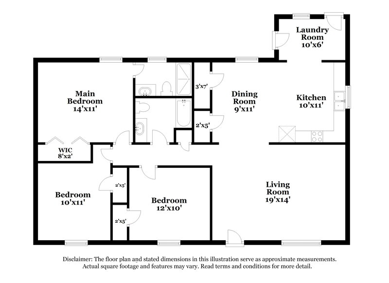 1,840/Mo, 5961 Garner Rd Mableton, GA 30126 Floorplan View