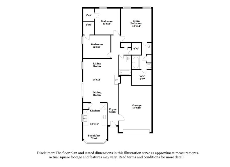 1,805/Mo, 6626 Browns Mill Ferry Dr Lithonia, GA 30038 Floor Plan View