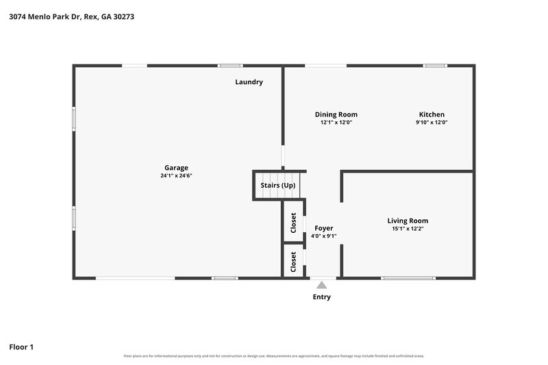 1,640/Mo, 3074 Menlo Park Dr Rex, GA 30273 Floor Plan View