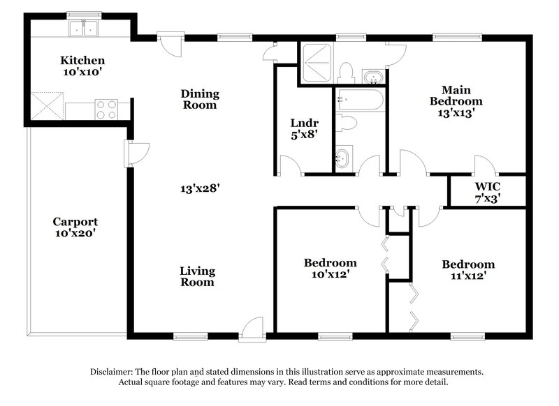2,100/Mo, 3201 Chippewa Dr Rex, GA 30273 Floor Plan View