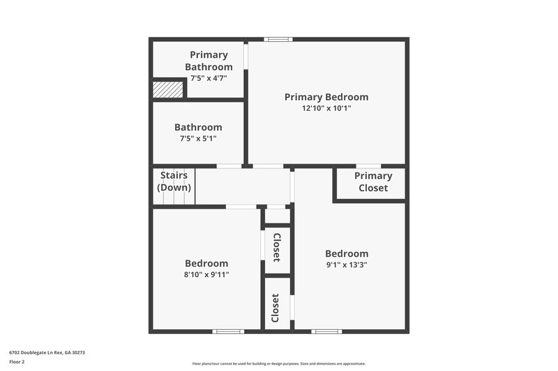 1,675/Mo, 6702 Doublegate Ln Rex, GA 30273 Floor Plan View 2