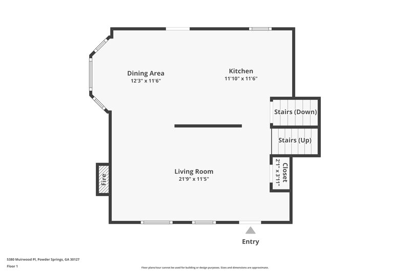 1,815/Mo, 5380 Muirwood Pl Powder Springs, GA 30127 Floor Plan View 2