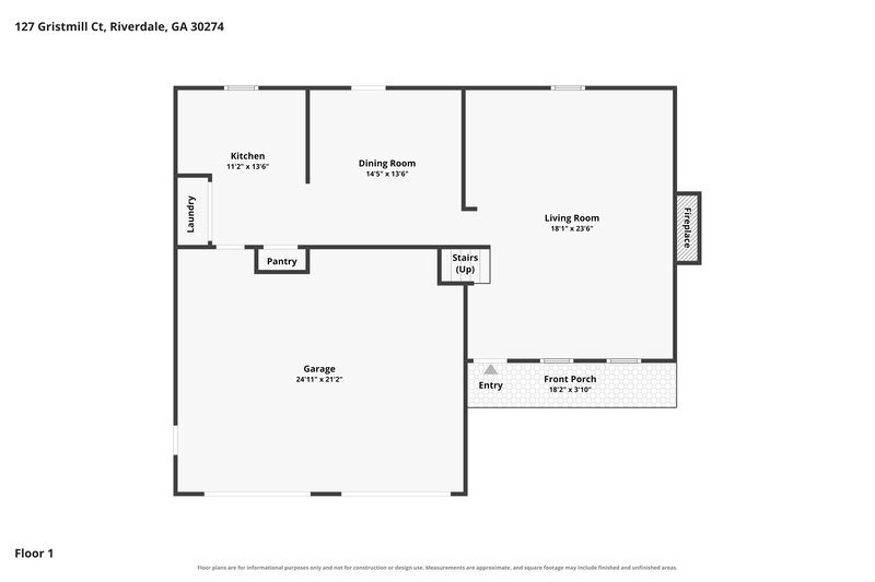 1,780/Mo, 127 Gristmill Ct Riverdale, GA 30274 Floor Plan View