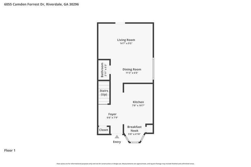 1,465/Mo, 6055 Camden Forrest Dr Riverdale, GA 30296 Floor Plan View