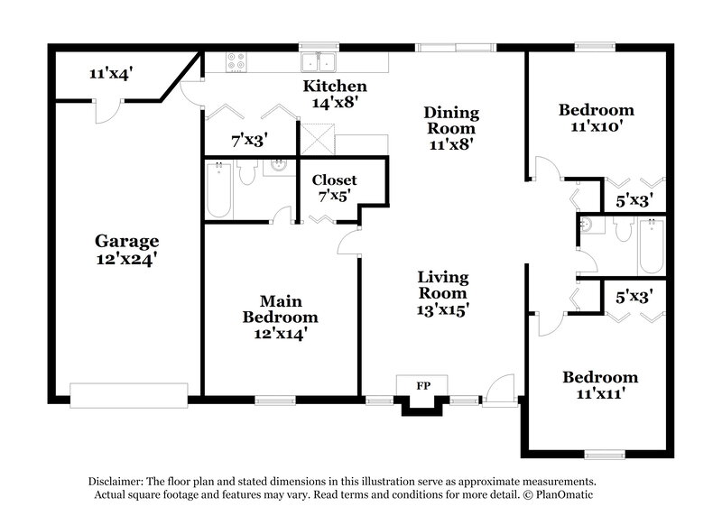 1,740/Mo, 2830 Robinson Wood Dr Riverdale, GA 30296 Floorplan View