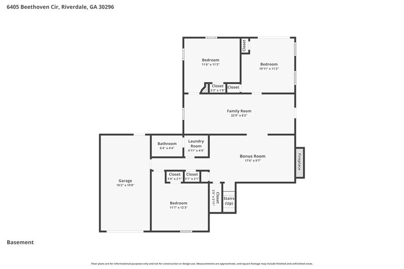 2,355/Mo, 6405 Beethoven Cir Riverdale, GA 30296 Floor Plan View