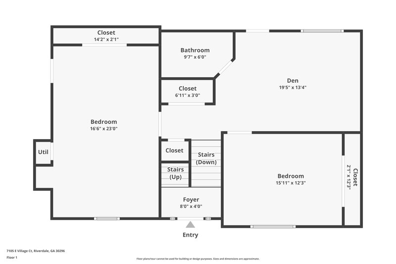 2,610/Mo, 7105 E Village Ct Riverdale, GA 30296 Floor Plan View