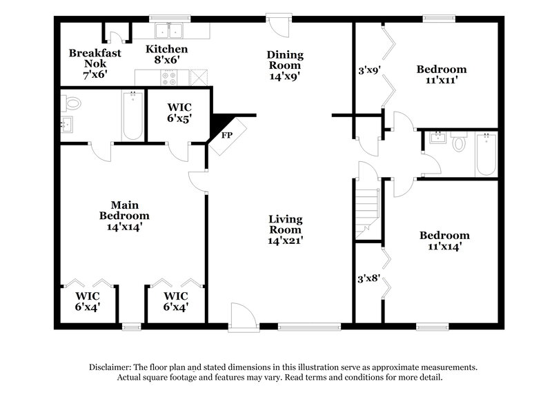 1,550/Mo, 9179 Fairway Ct Riverdale, GA 30274 Floor Plan View