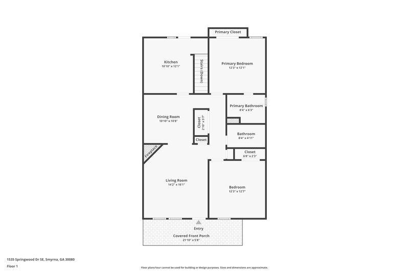 1,580/Mo, 1535 Springwood Dr SE Unit B Smyrna, GA 30080 Floor Plan View 2