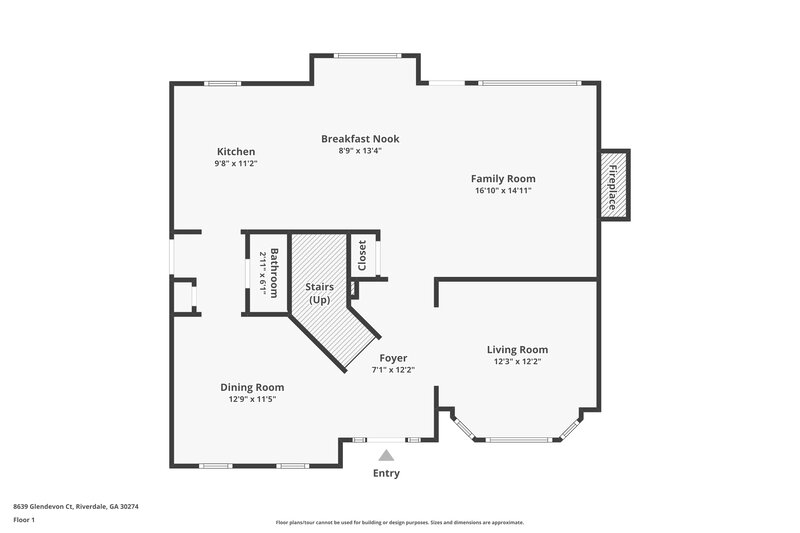2,200/Mo, 8639 Glendevon Ct Riverdale, GA 30274 Floor Plan View