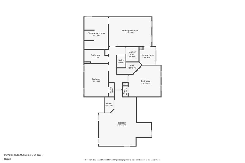2,200/Mo, 8639 Glendevon Ct Riverdale, GA 30274 Floor Plan View 2