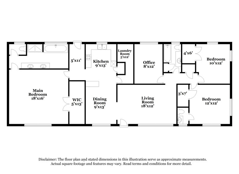 1,775/Mo, 58 Rustic Rd Stockbridge, GA 30281 Floor Plan View