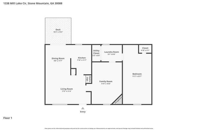 0/Mo, 1338 Mill Lake Cir Stone Mountain, GA 30088 Floor Plan View