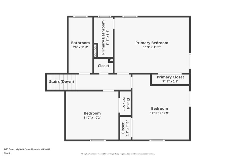 1,950/Mo, 1423 Cedar Heights Dr Stone Mountain, GA 30083 Floor Plan View 2