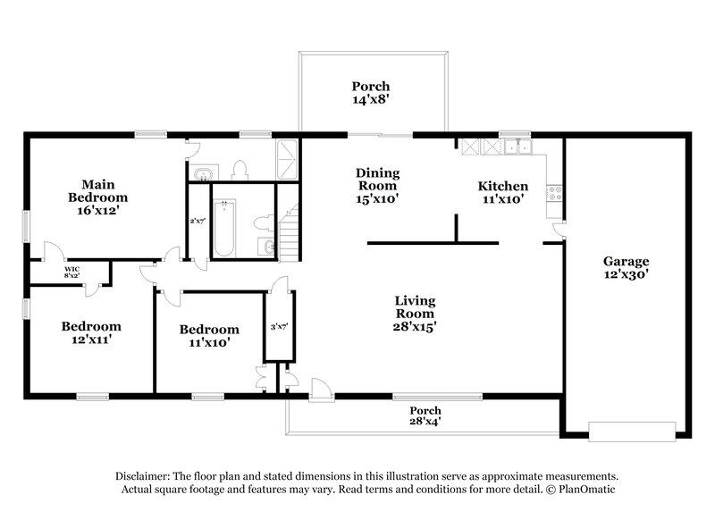 1,985/Mo, 4624 Elm Ridge Ct Stone Mountain, GA 30083 Floorplan View