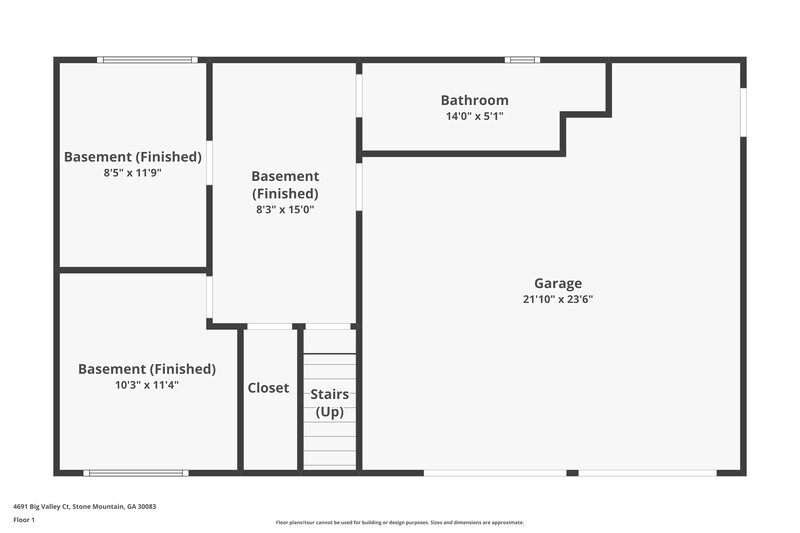 1,910/Mo, 4691 Big Valley Ct Stone Mountain, GA 30083 Floorplan View 2