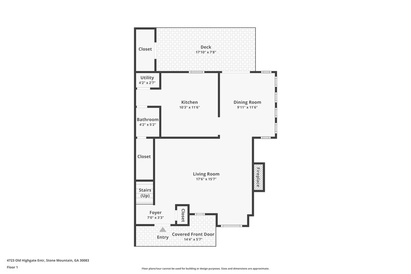 1,550/Mo, 4723 Old Highgate Entry Stone Mountain, GA 30083 Floor Plan View