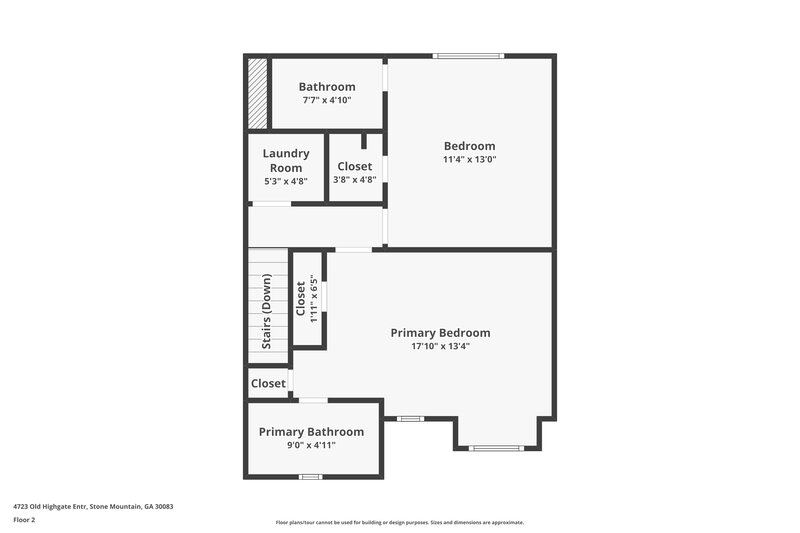1,550/Mo, 4723 Old Highgate Entry Stone Mountain, GA 30083 Floor Plan View 2