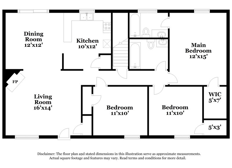 1,440/Mo, 481 Village Square Ct Stone Mountain, GA 30083 Floorplan View