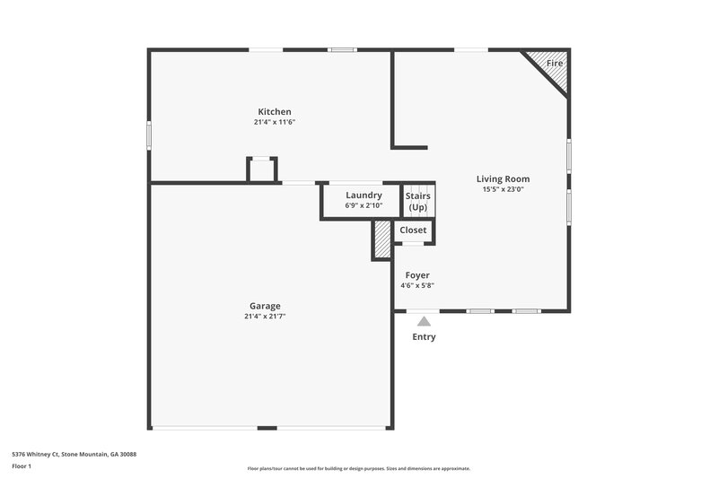 2,380/Mo, 5376 Whitney Court Stone Mountain, GA 30088 Floor Plan View