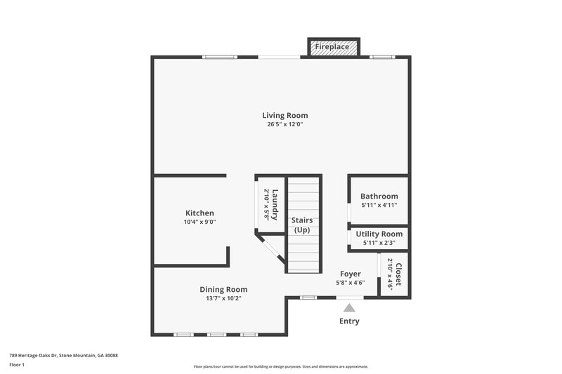 1,595/Mo, 789 Heritage Oaks Dr Stone Mountain, GA 30088 Floor Plan View