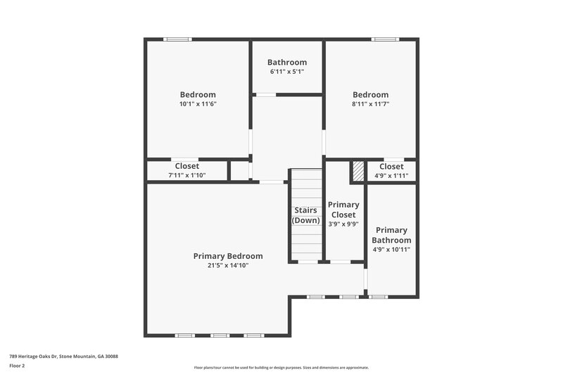 1,595/Mo, 789 Heritage Oaks Dr Stone Mountain, GA 30088 Floor Plan View 2