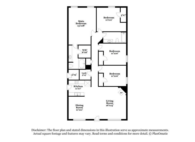 1,690/Mo, 3985 Cypress Pointe Union City, GA 30291 Floor Plan View