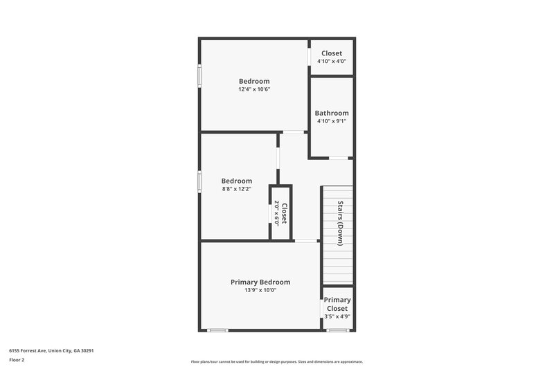 1,555/Mo, 6155 Forrest Ave Union City, GA 30291 Floor Plan View 2