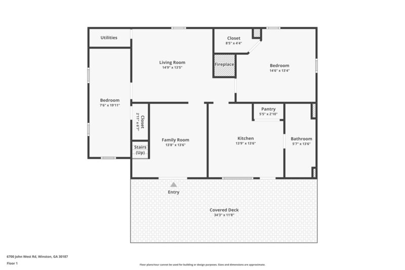 1,560/Mo, 6700 John West Road Winston, GA 30187 Floorplan View
