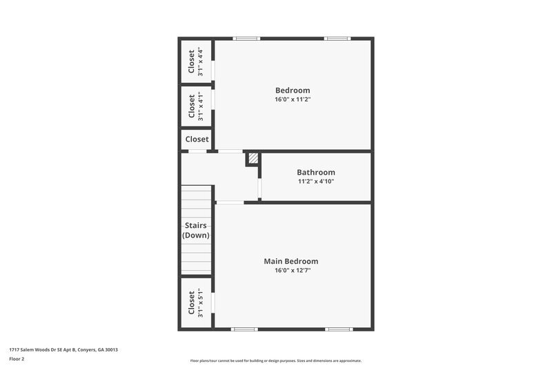 1,315/Mo, 1717 Salem Woods Dr SE Unit A Conyers, GA 30013 Floor Plan View 2