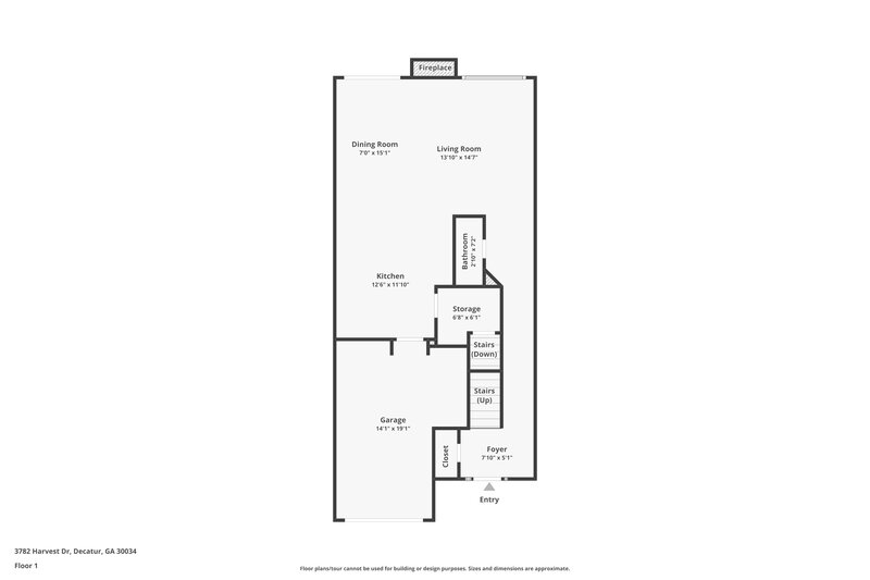 1,685/Mo, 3782 Harvest Dr Decatur, GA 30034 Floorplan View 2