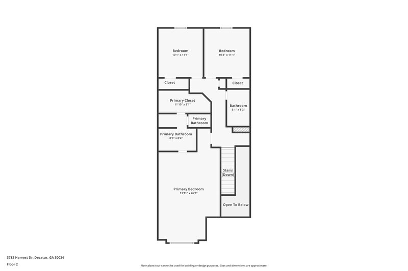 1,685/Mo, 3782 Harvest Dr Decatur, GA 30034 Floorplan View 3
