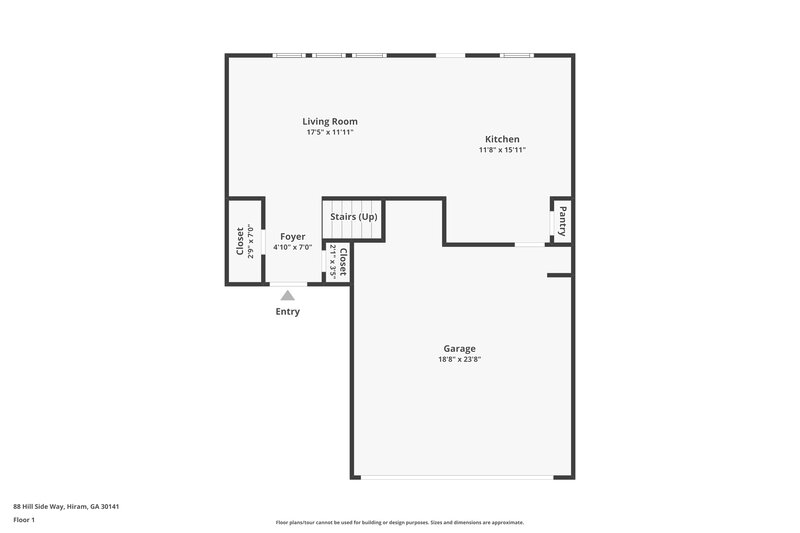1,830/Mo, 88 Hill Side Way Hiram, GA 30141 Floor Plan View