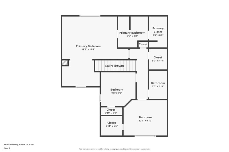 1,830/Mo, 88 Hill Side Way Hiram, GA 30141 Floor Plan View 2