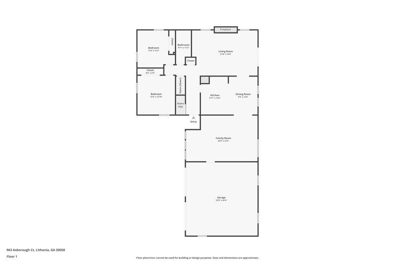 2,370/Mo, 963 ASBOROUGH Court Lithonia, GA 30058 Floorplan View