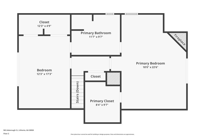 2,370/Mo, 963 ASBOROUGH Court Lithonia, GA 30058 Floorplan View 2