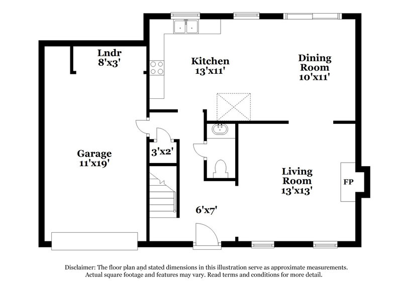 1,820/Mo, 4952 MILLSTONE Walk Stone Mountain, GA 30088 Floor Plan View