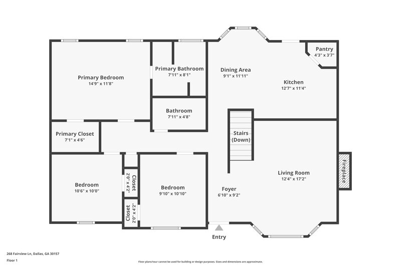 2,150/Mo, 268 Fairview Ln. Dallas, GA 30157 Floor Plan View