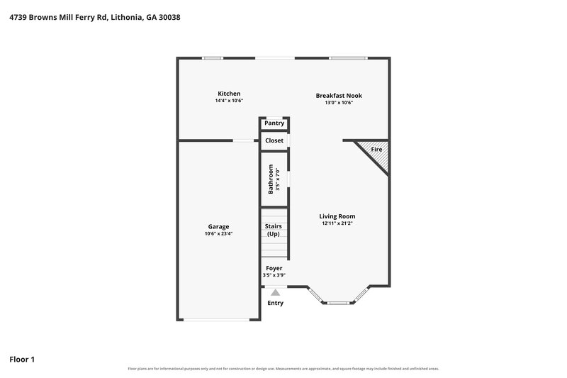 1,775/Mo, 4739 Browns Mill Ferry Rd Lithonia, GA 30038 Floor Plan View