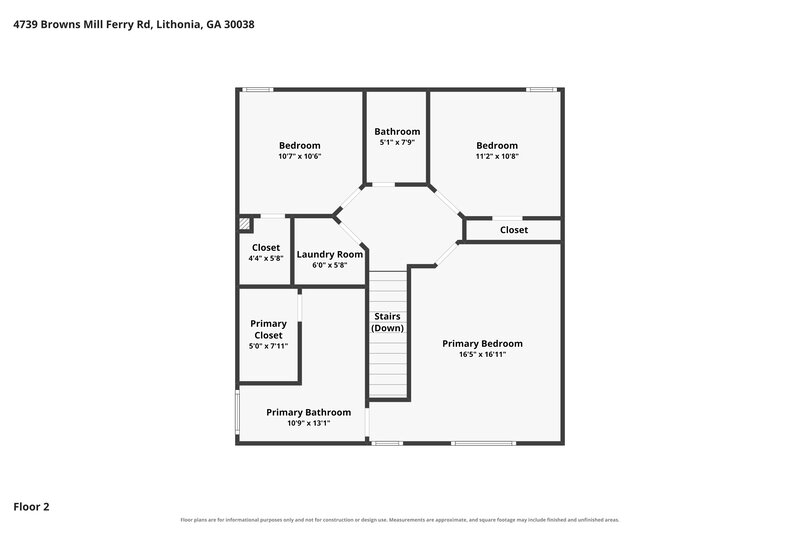 1,775/Mo, 4739 Browns Mill Ferry Rd Lithonia, GA 30038 Floor Plan View 2