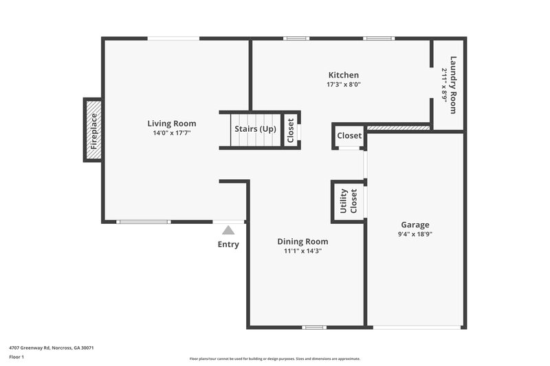 1,845/Mo, 4707 GREENWAY Road Norcross, GA 30071 Floorplan View