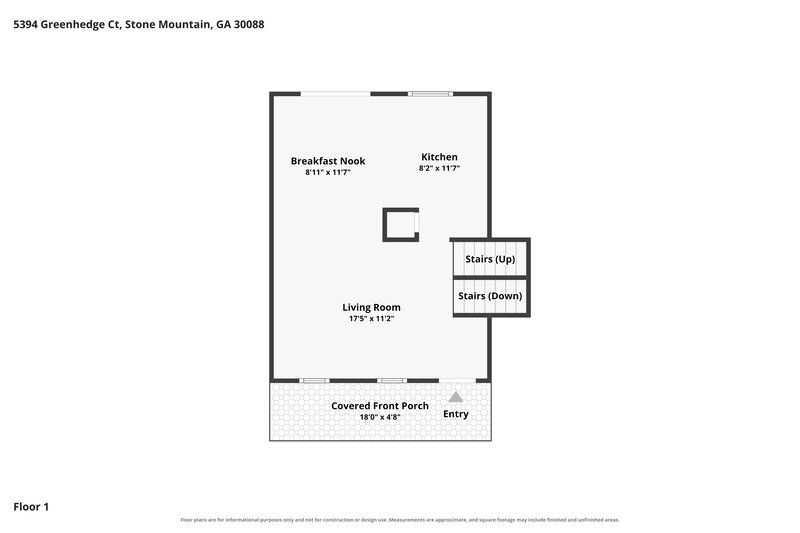 1,715/Mo, 5394 Greenhedge Court Stone Mountain, GA 30088 Floor Plan View 2