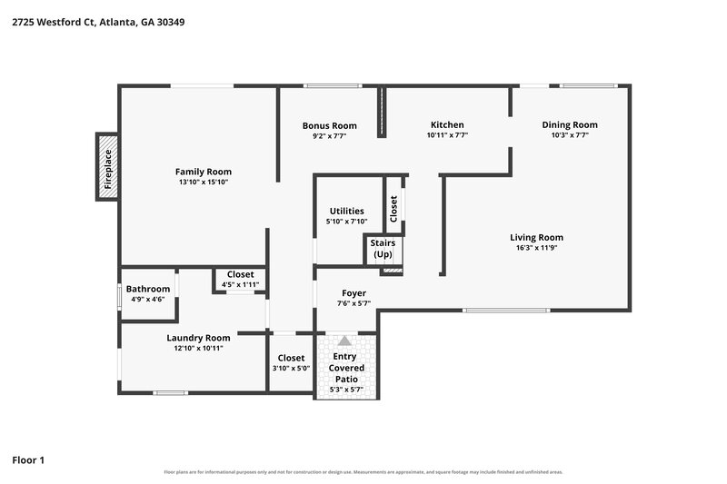 1,755/Mo, 2725 Westford Ct Atlanta, GA 30349 Floor Plan View