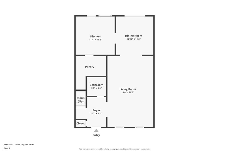 1,475/Mo, 4581 Bull Ct Union City, GA 30291 Floor Plan View