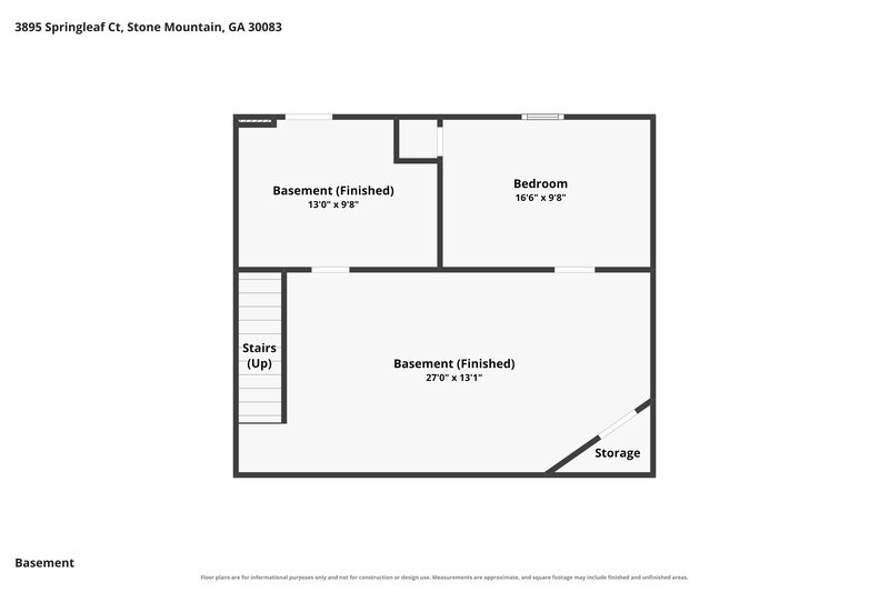1,795/Mo, 3895 Springleaf Ct Stone Mountain, GA 30083 Floor Plan View