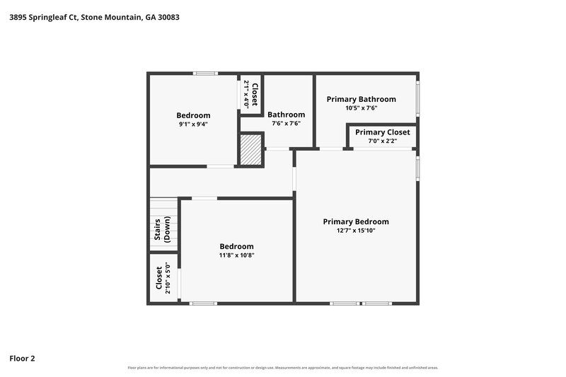 1,795/Mo, 3895 Springleaf Ct Stone Mountain, GA 30083 Floor Plan View 3