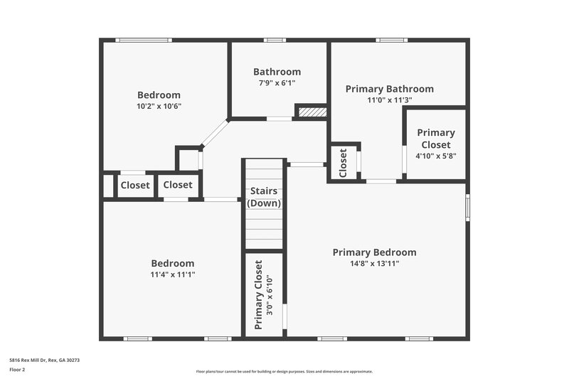1,630/Mo, 5816 Rex Mill Drive Rex, GA 30273 Floor Plan View 2