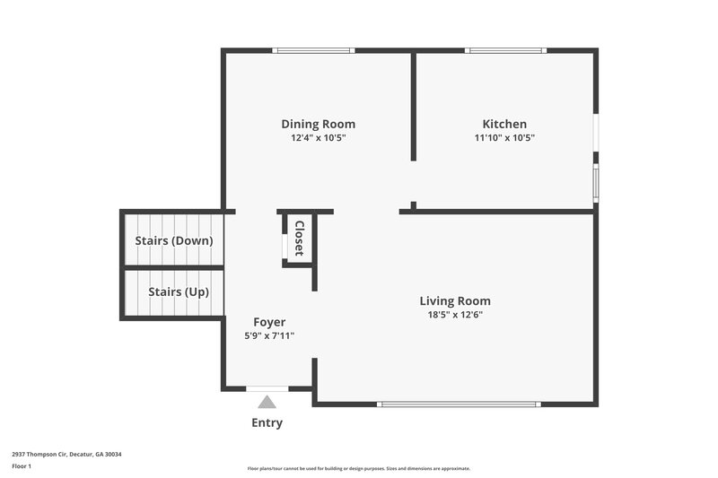 1,865/Mo, 2937 Thompson Cir Decatur, GA 30034 Floorplan View