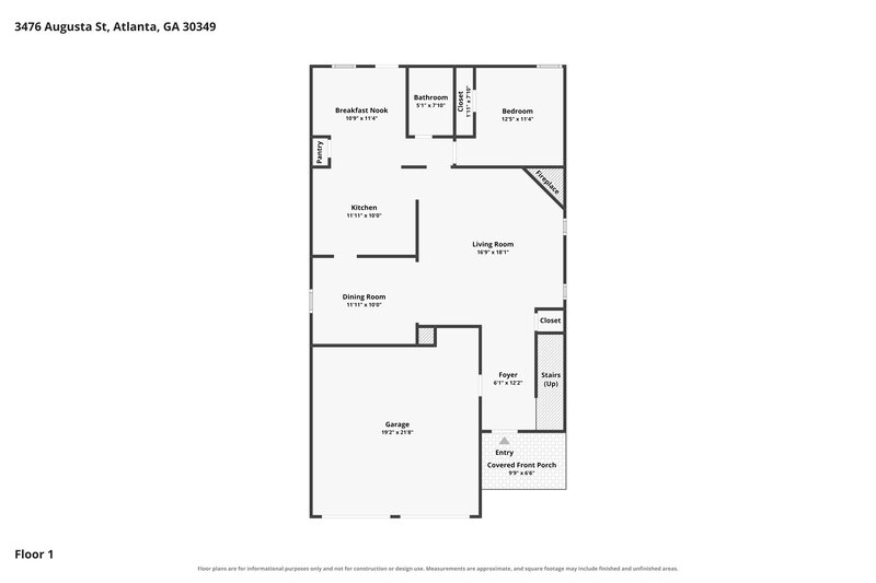2,500/Mo, 3476 Augusta St Atlanta, GA 30349 Floor Plan View