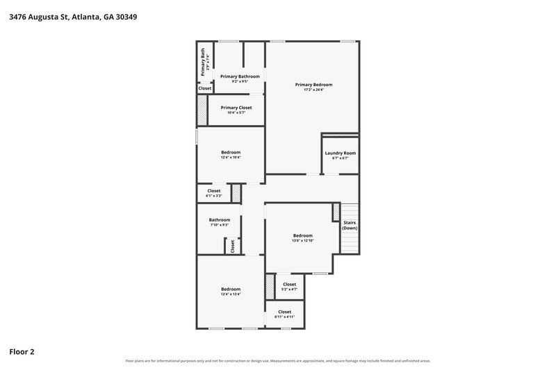 2,500/Mo, 3476 Augusta St Atlanta, GA 30349 Floor Plan View 2